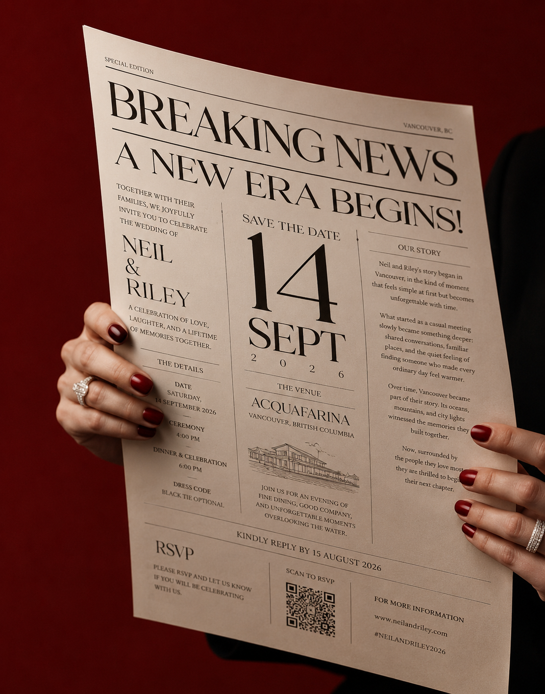 Neil & Riley Wedding Invitation